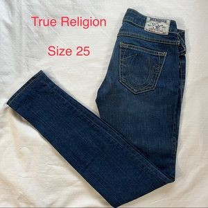True Religion Stella Low Rise Blue Denim Skinny Jeans Size 25